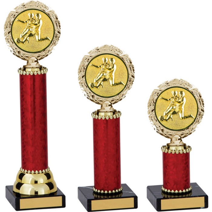 RED FOOTBALL TROPHY METAL WREATH DESIGN - 3 SIZES